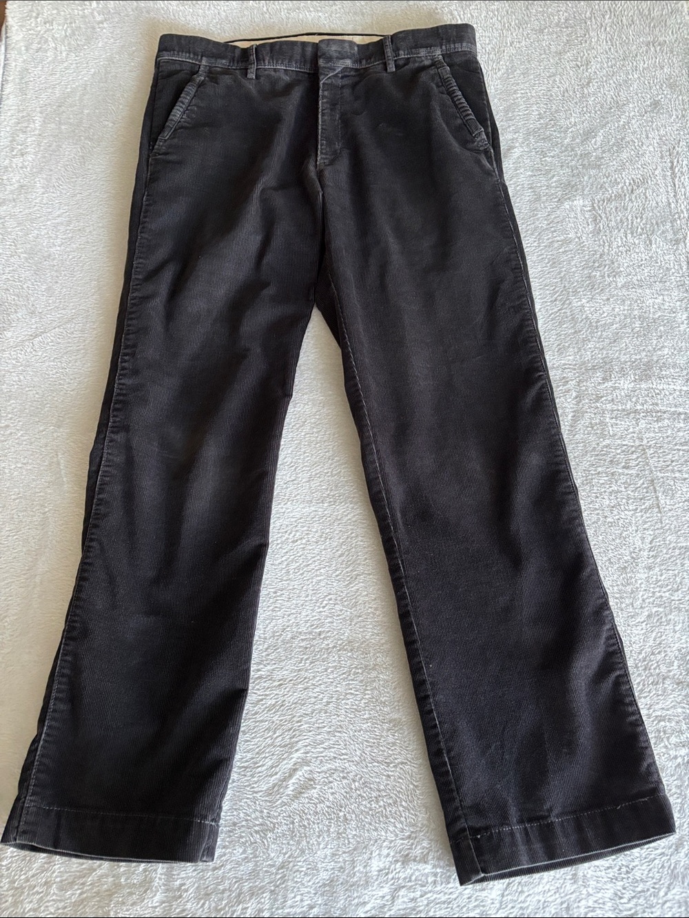 Haggar Life Khaki Straight Fit Gray Corduroy Pants Men’s 34 × 32